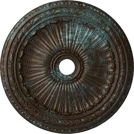 Ekena Millwork Viceroy Medallion (Canopies up to 4 7/8"), 35 1/8"OD x 4 7/8"ID x 2 1/2"P, Bronze Blue Patina CM35VIBBS